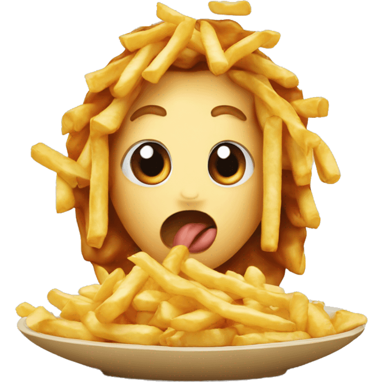 Poutin qui mange une poutine emoji