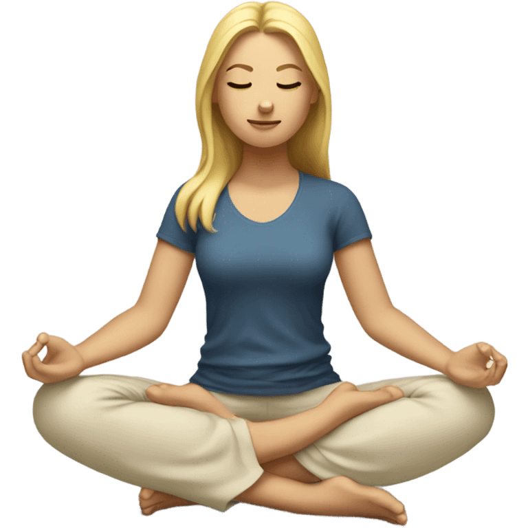 Blonde girl meditation  emoji