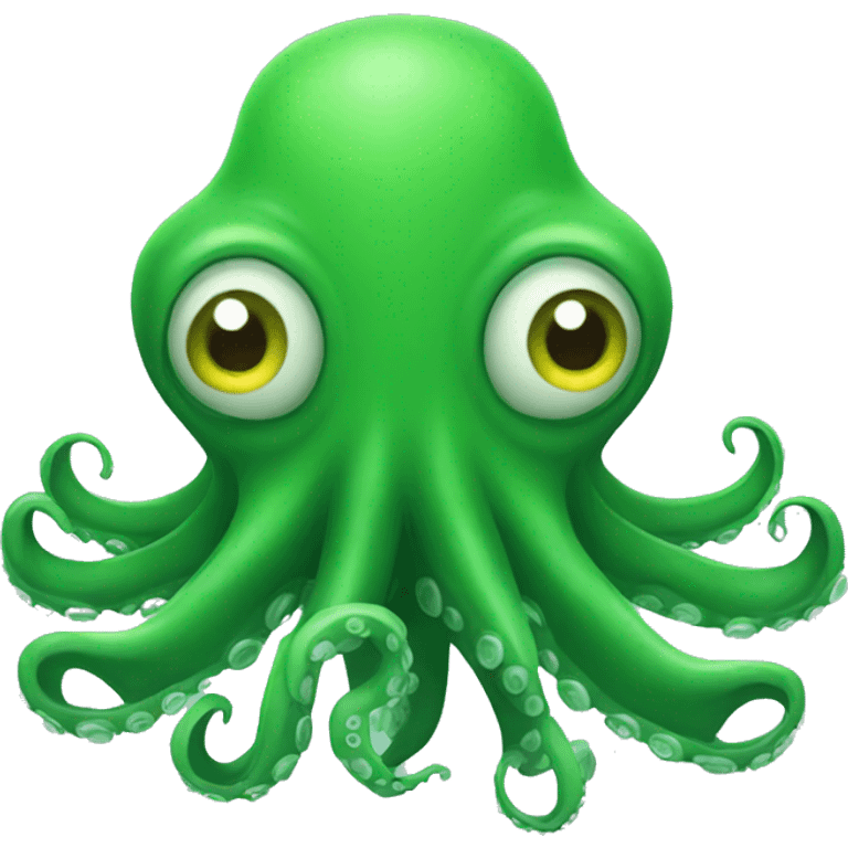 Scary Green Octopus   emoji