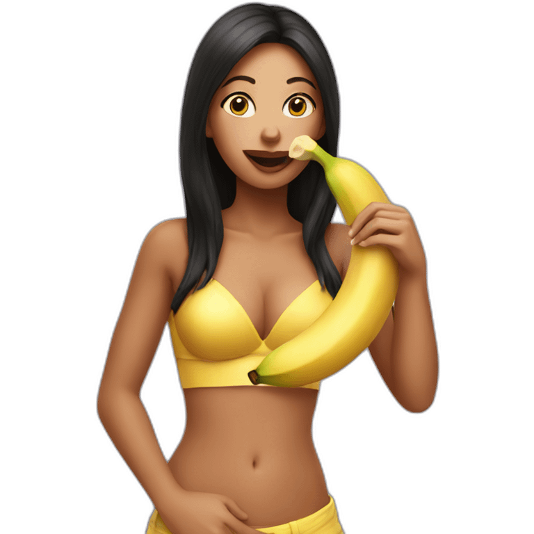 sexy woman eating banana emoji