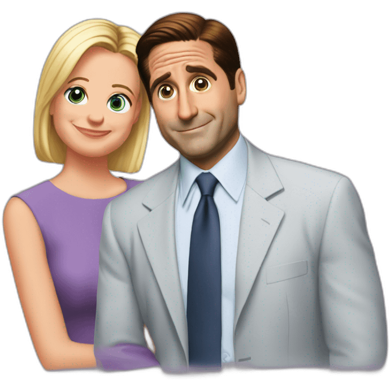 Michael Scott and Holly being goofy emoji