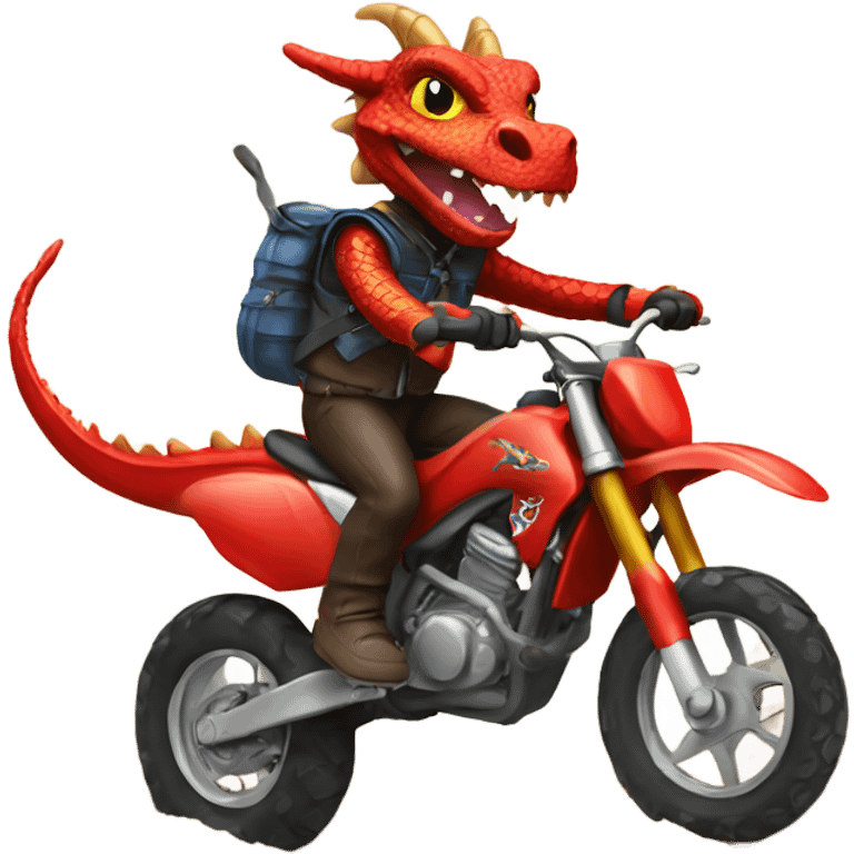 Dragon riding dirt bike emoji