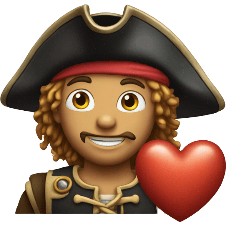 Pirate giving love heart emoji