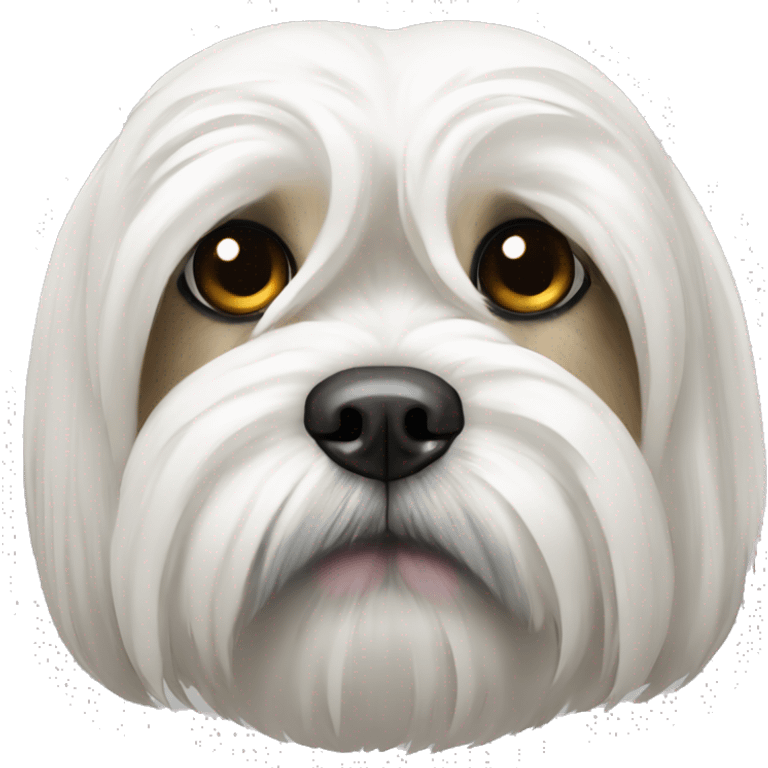 White and serious Lhasa apso  emoji