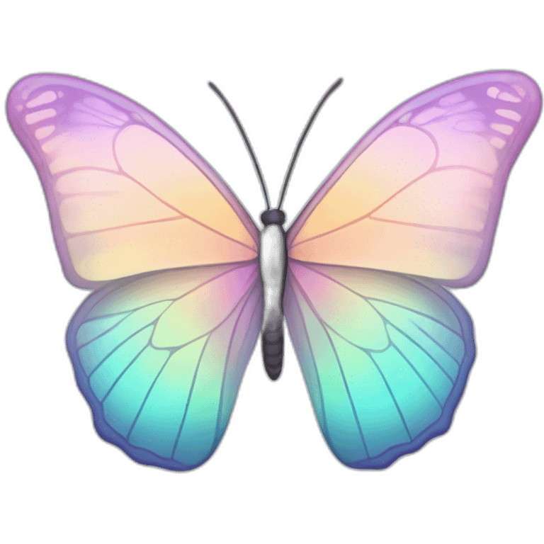 Pastel Gradient Hue Iridescent Butterfly emoji