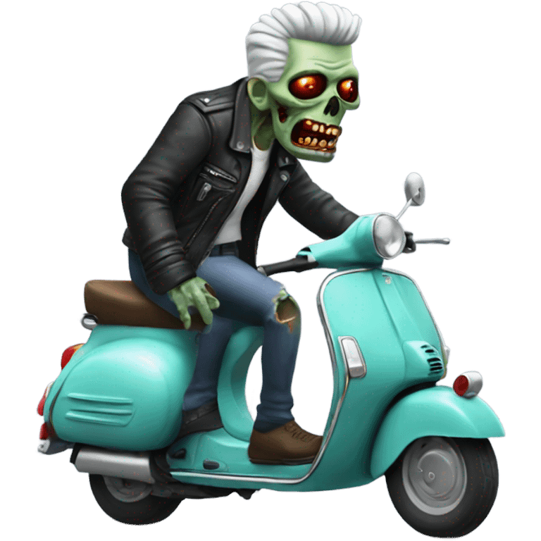 zombie on a vespa with a quiff and a leather jacket emoji