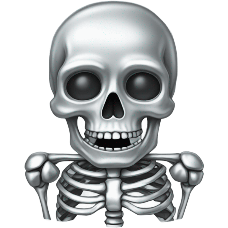 Skeleton made out of chrome emoji