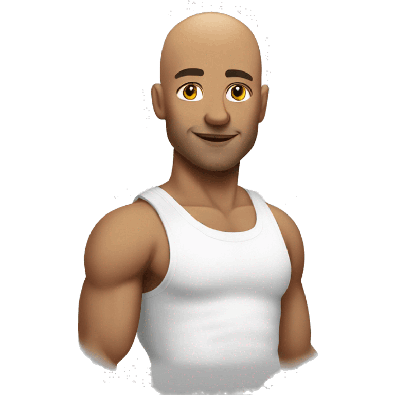 bald muscular boys in tank tops white male emoji