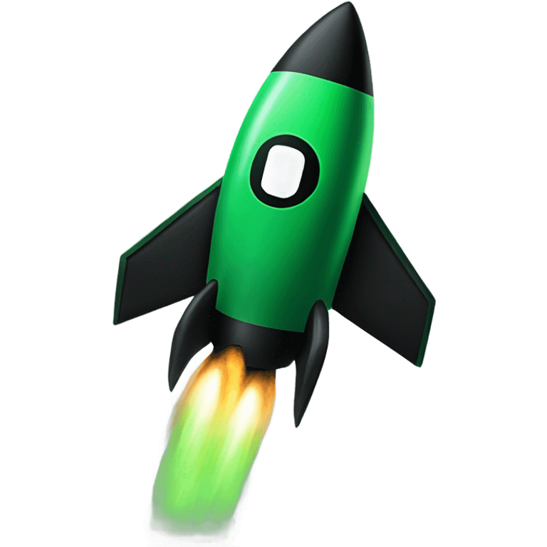 green and black rocket ship emoji