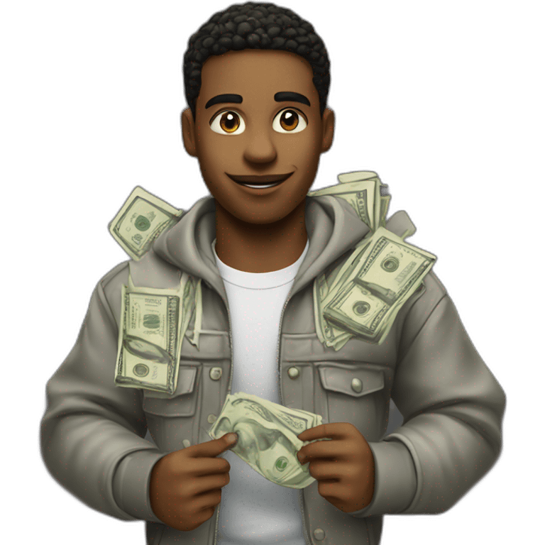 young hustler with money emoji