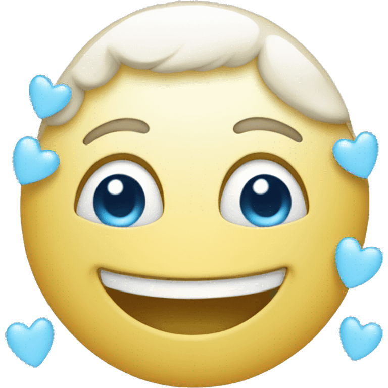 smiling face with light blue hearts emoji