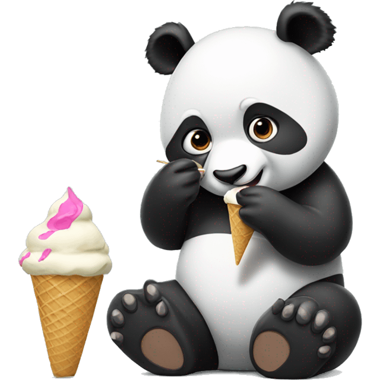 Panda eating ice cream emoji