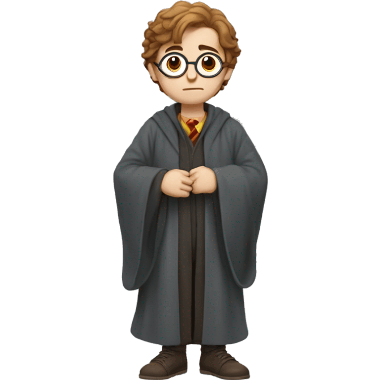 full body Harry Potter in robe laying down looking very stressed  emoji