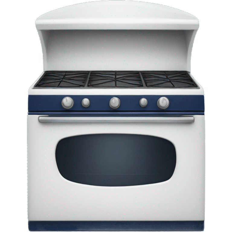 Realistic navy blue oven isolated.  emoji