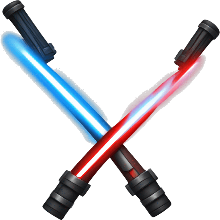 2 Lightsabers red and blue emoji