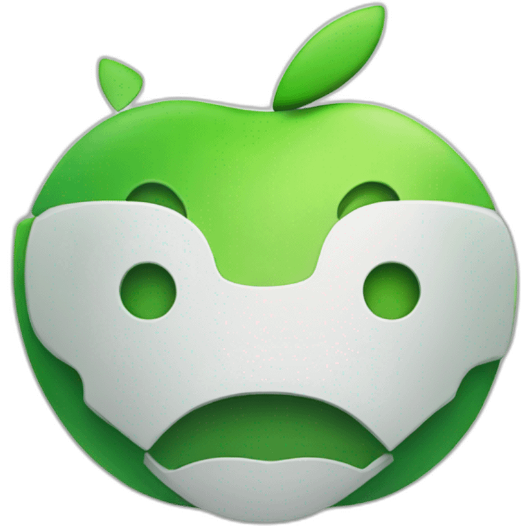 Android logo with apple logo emoji