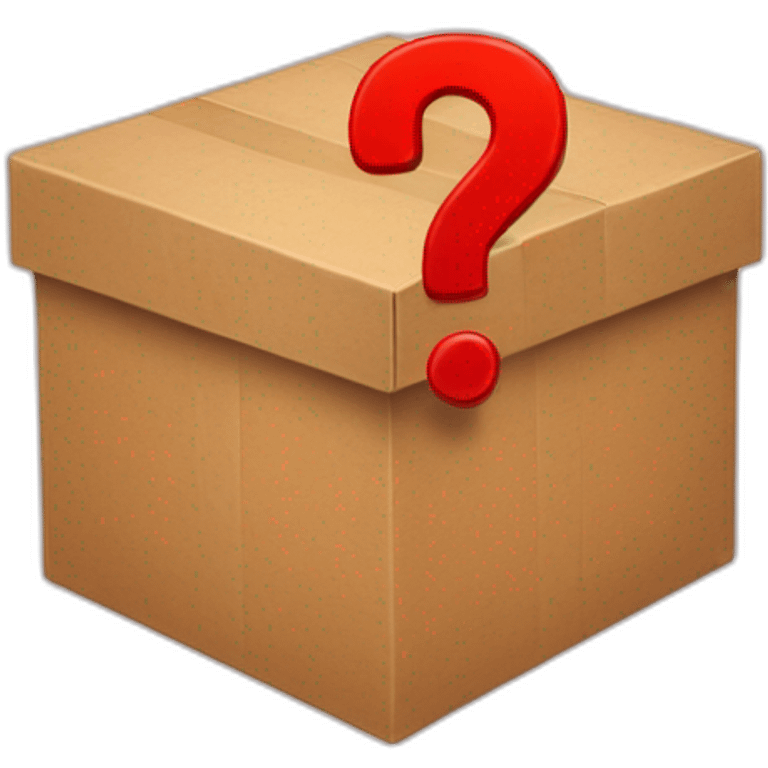 red mystery box with question mark emoji