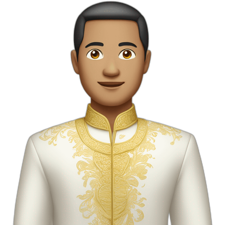 indonesian man in traditional white balinese suit emoji