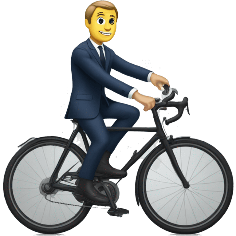 macron sur un velo emoji