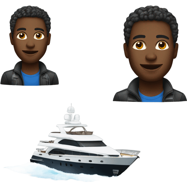 black man on yacht emoji