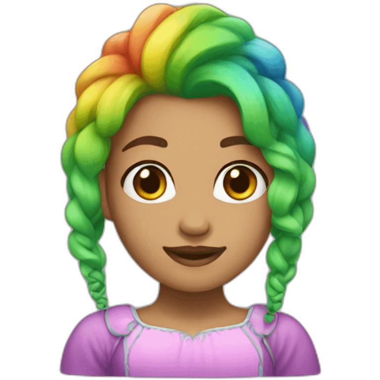 rainbow hair princess emoji