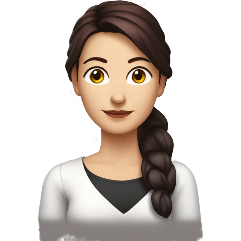 german Mature Woman in her mid 40's, (((Age 45))), Dark red Hair roots with black tips, long-lenght hair, Hairstyle Pony tail, Facial Features Sharp and symmetrical, 
 emoji