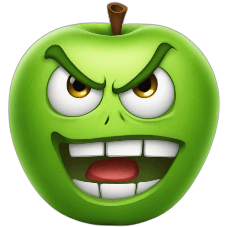 Angry green apple emoji