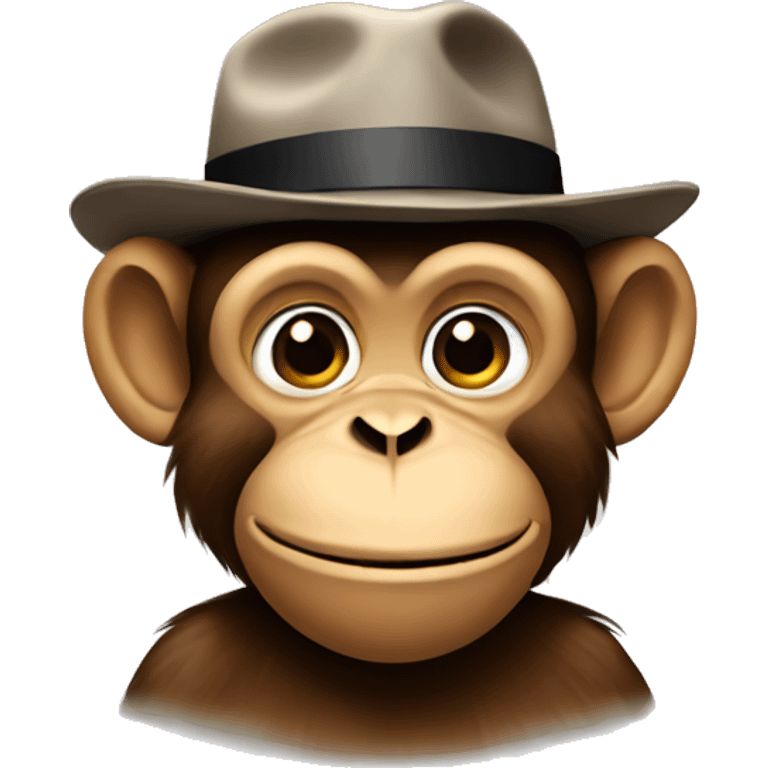 Monkey with fedora emoji