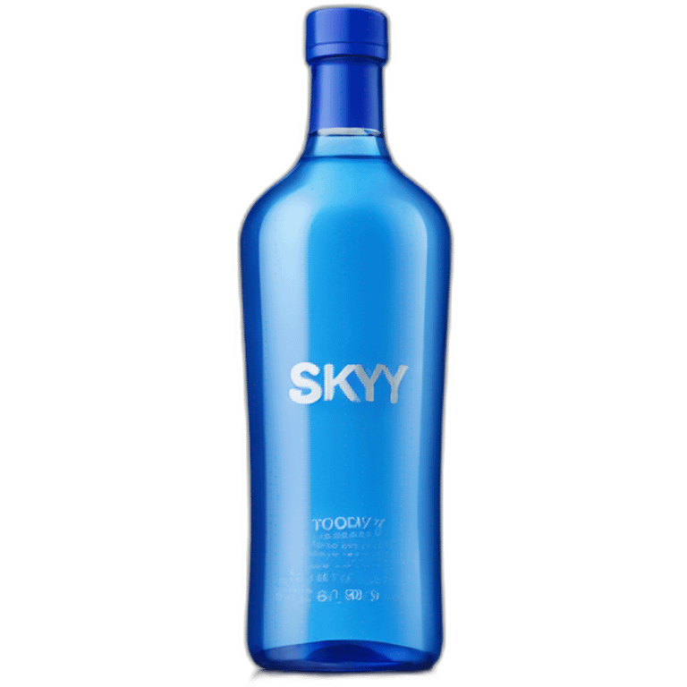 Skyy vodka blue bottle on white background emoji