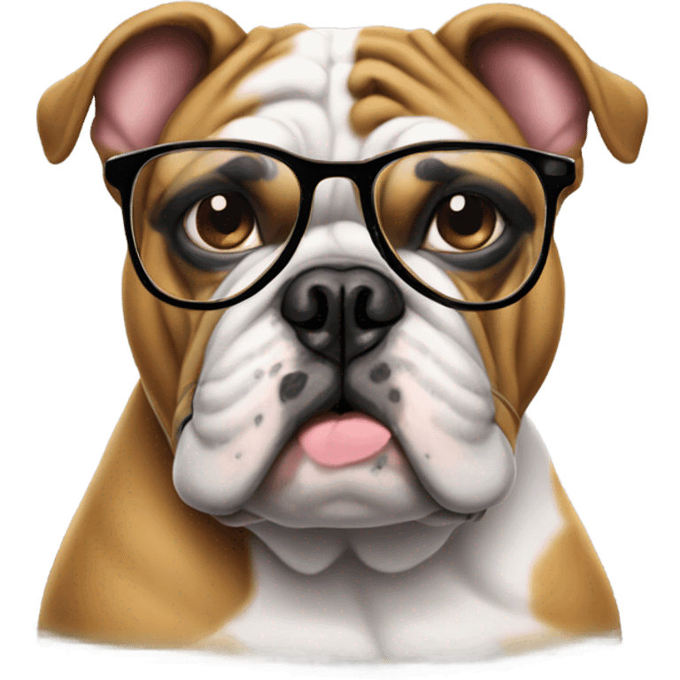 Bulldog with glasses  emoji