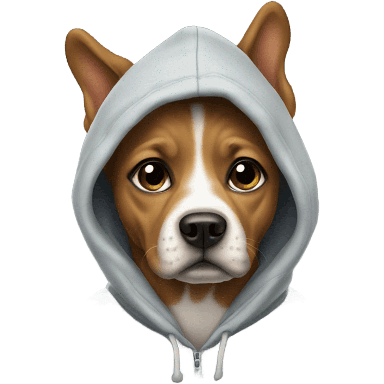 Dog wearing a hoodie emoji