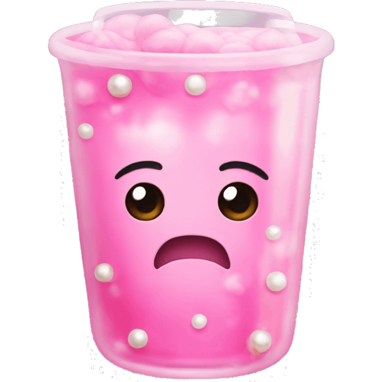 pink boba with while pearls emoji