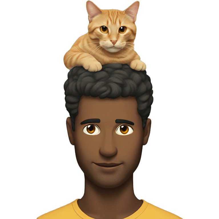 the cat on a man's head emoji