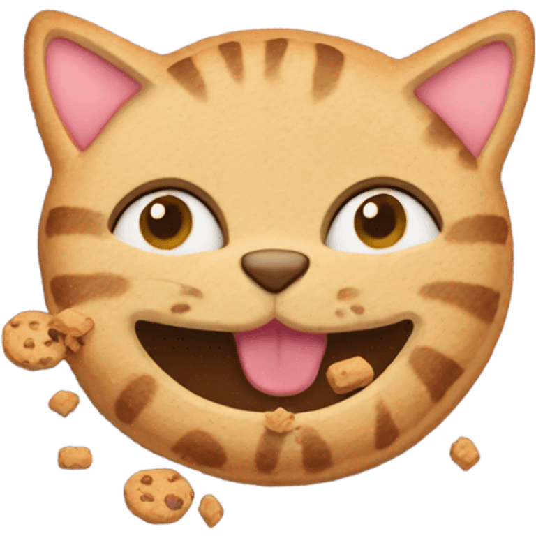 Cat eating cookies emoji