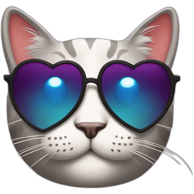 cool cat with heart shades emoji