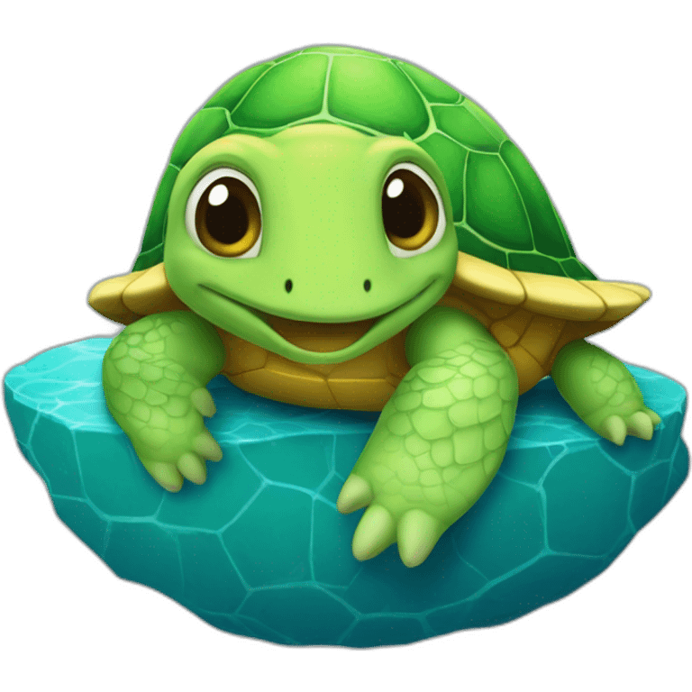 Sirène sur tortue emoji