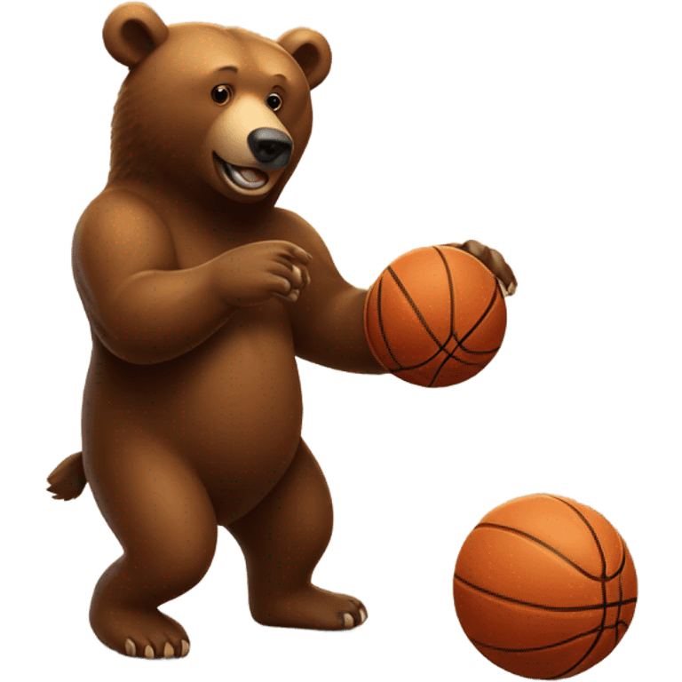 Brown Bear spinning basketball on his finger  emoji