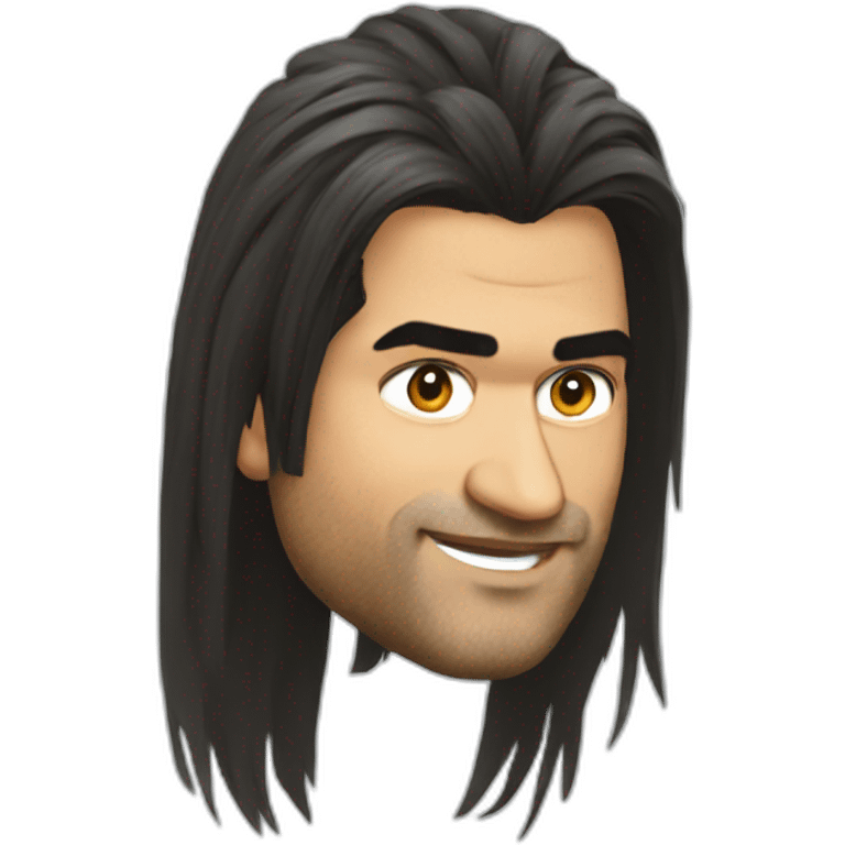 Ms dhoni long hair emoji