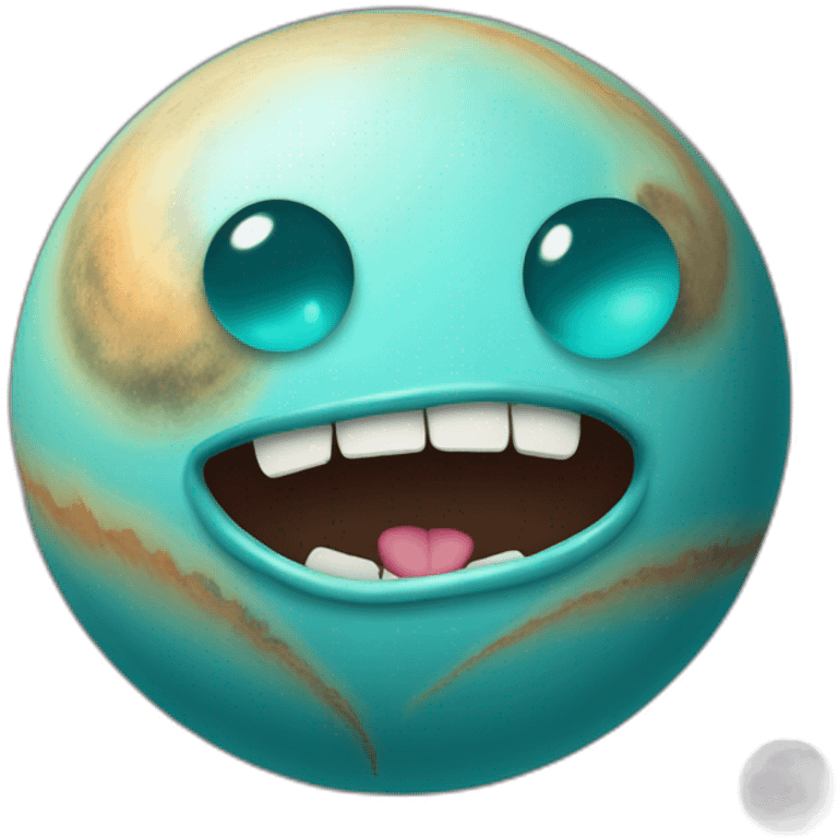 Uranus planet with buckteeth emoji