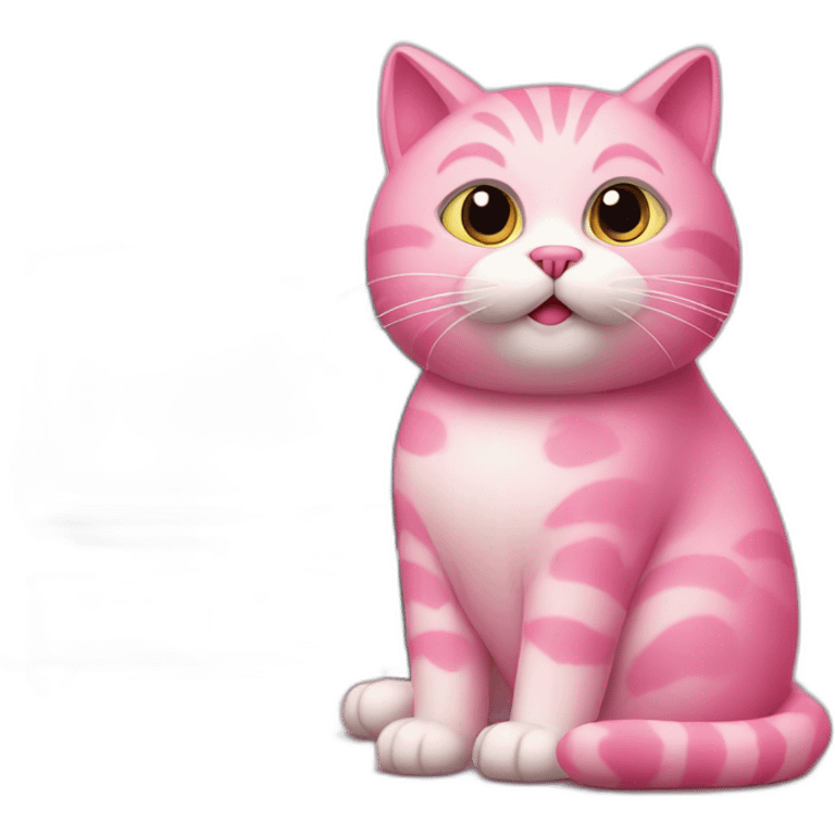 pink cat watching TV emoji