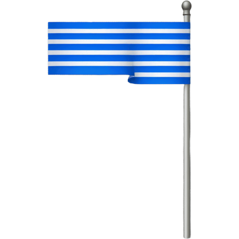 Modern Flag with blue and white stripes   Flat image emoji