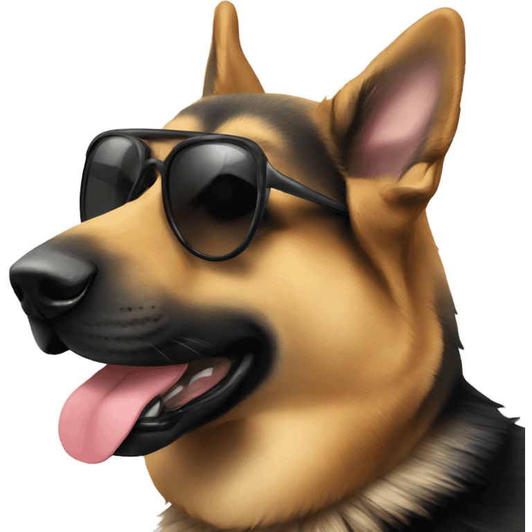 German shepherd with sunglasses  emoji