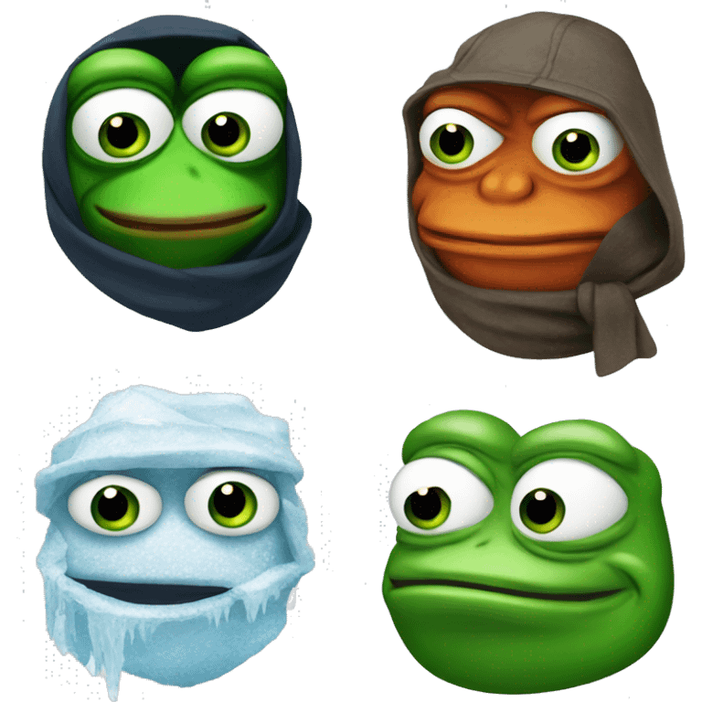 pepe the frog frozen cold emoji