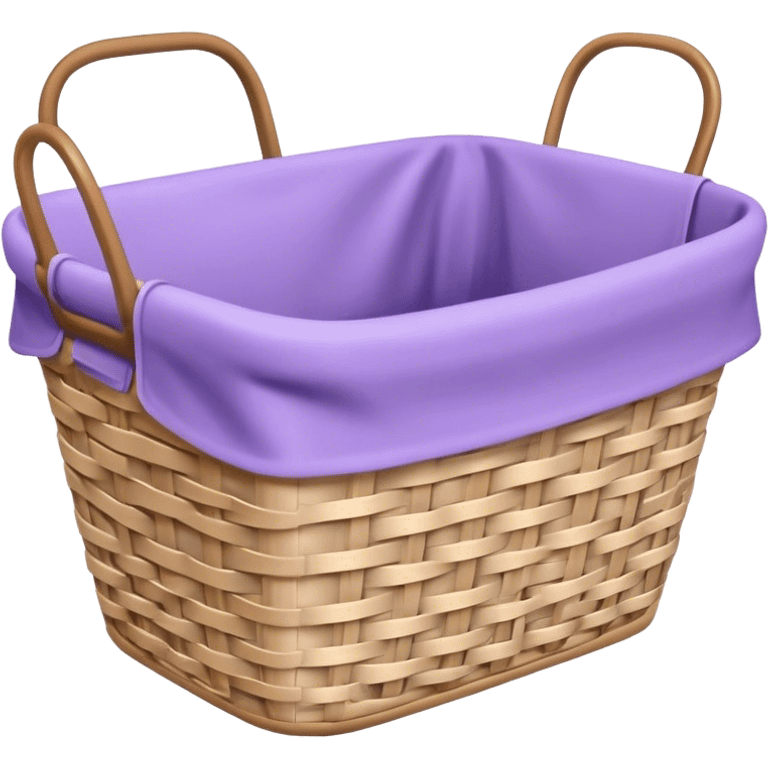 Aesthetic laundry basket in lavender color emoji