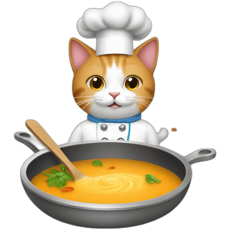 Cat cooking soup emoji