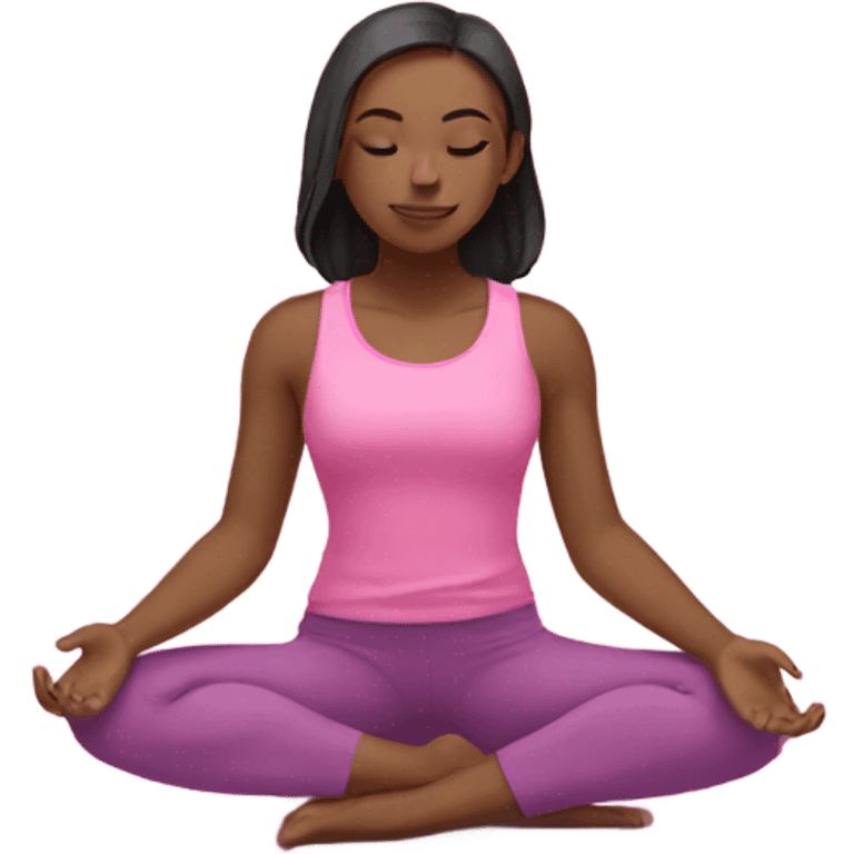 yoga girl in pink mat emoji