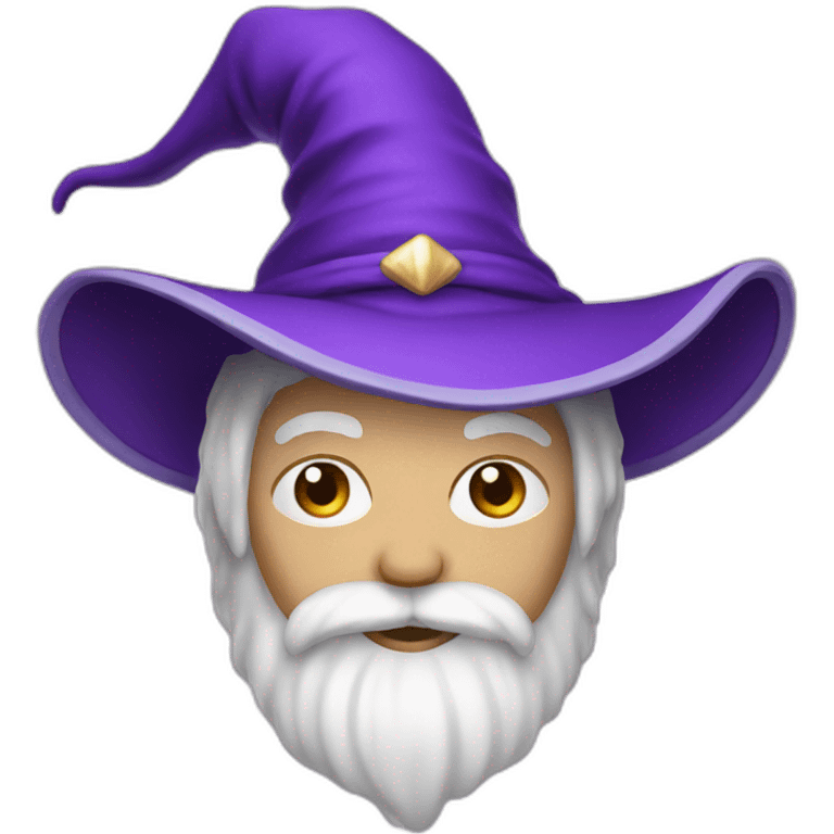 wizard purple hat with white beard emoji