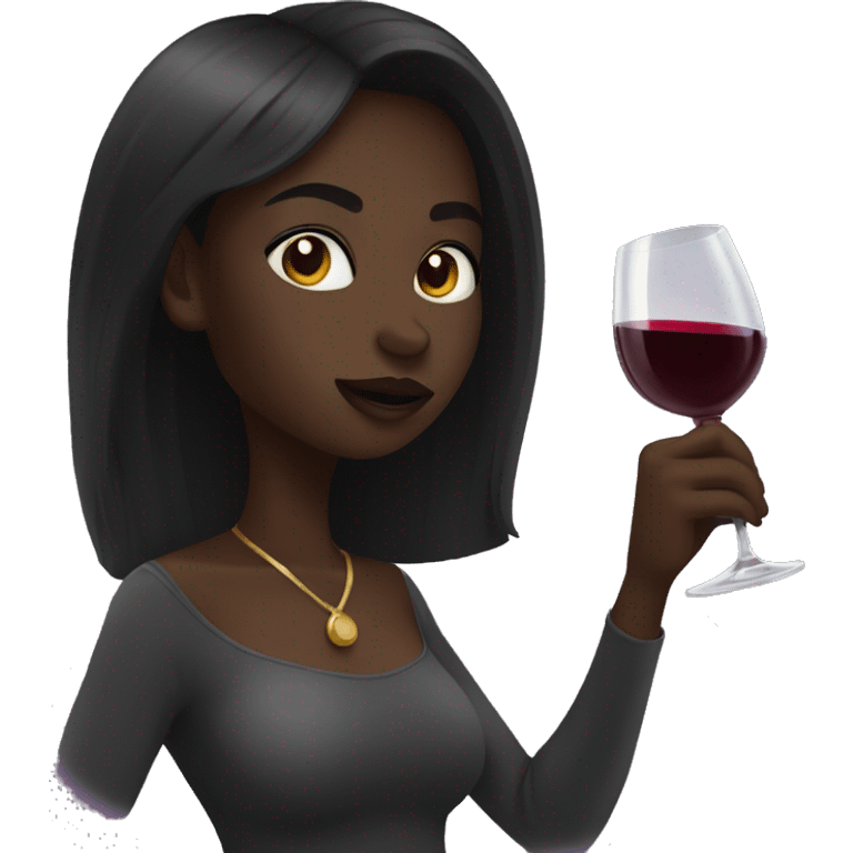 darkskin girl drinking wine  emoji