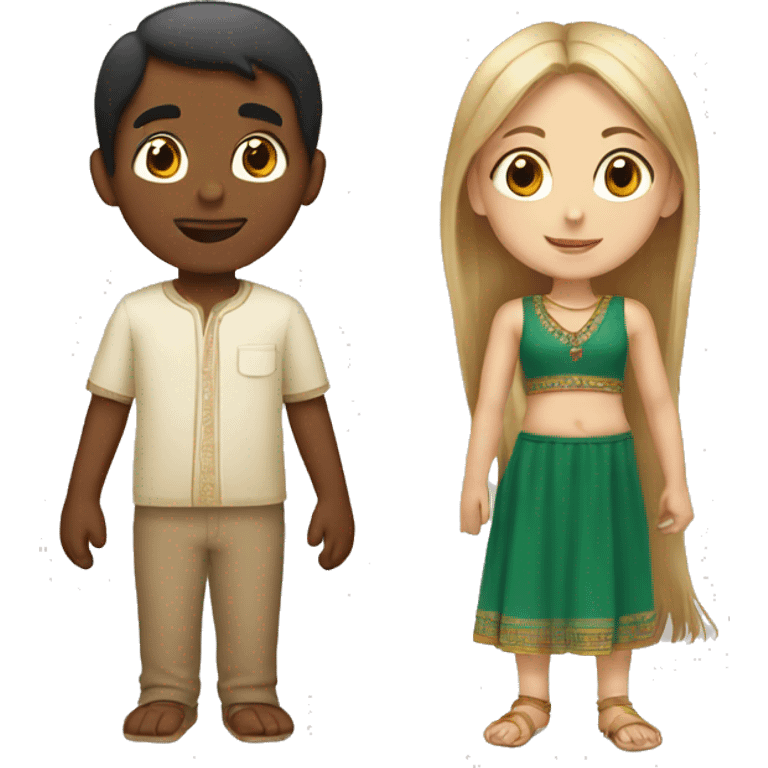 Indian boy and white girl emoji