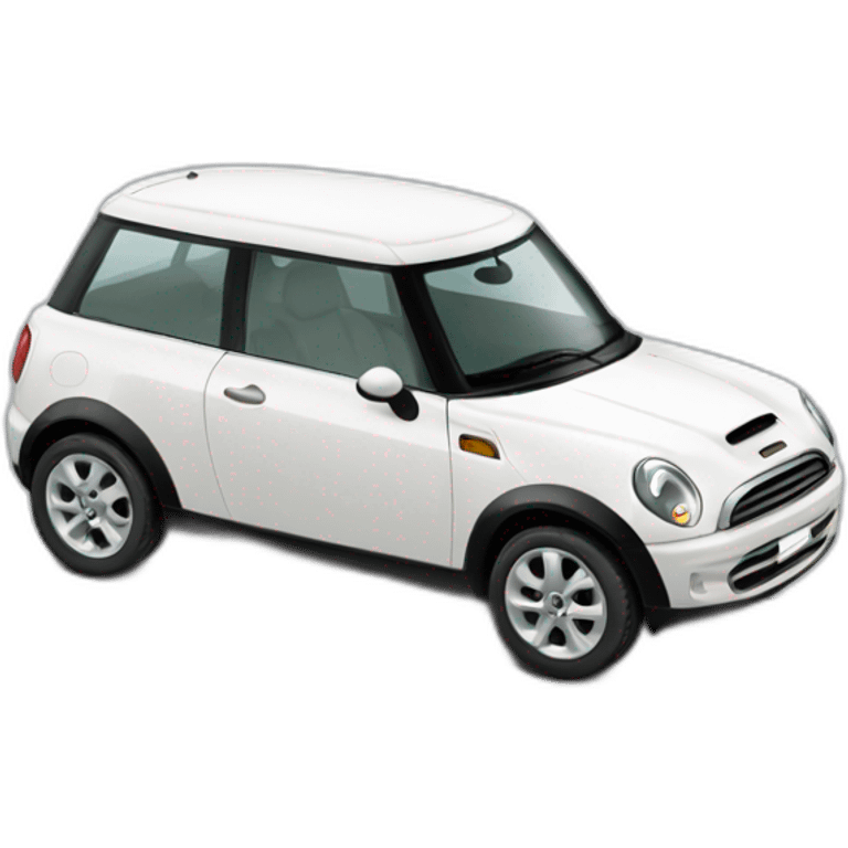 one white car  mini rover emoji